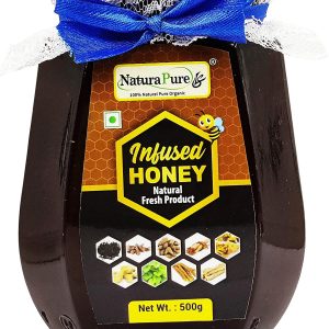 NATURAPURE LS - 100% Pure Natural (ISO Certified) Super Delicious and Therapeutic Immunity Herbs Infused Honey Very effective Immunity Booster (Glass Bottle) 500Grams.