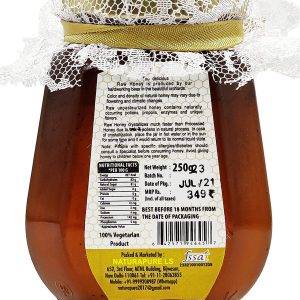 NATURAPURE LS - Raw 100% Pure Natural (ISO Certified) Super Delicious and Therapeutic Ginger Infused Wild Forest Honey (Glass Bottle) 250Grams. Back