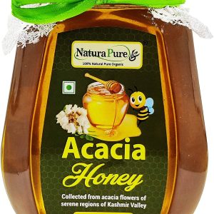 NATURAPURE LS - Raw Natural Unprocessed 100% Pure (ISO Certified) Acacia Flower Honey Delicious honey From Acacia Flowers (Glass Bottle) 500Grams.