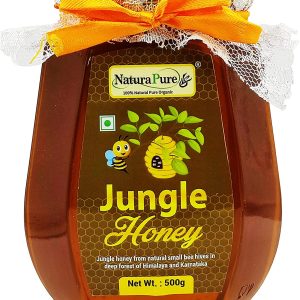 NATURAPURE LS - Raw Natural Unprocessed 100% Pure (ISO Certified) All Purpose Delicious Jungle Flowers (Wild Forest) Honey (Glass Bottle) 500Grams. (Pack Of 2) Front