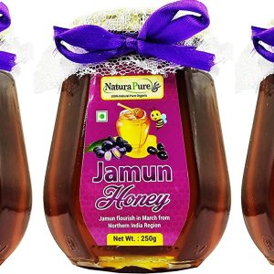 NATURAPURE LS - Raw Natural Unprocessed 100% Pure (ISO Certified) Jamun Flower Honey Delicious honey From Jamun Flowers (Glass Bottle) 250Gram. (Pack Of 3)