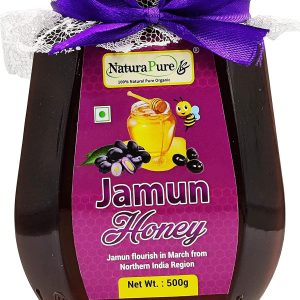 NATURAPURE LS - Raw Natural Unprocessed 100% Pure (ISO Certified) Jamun Flower Honey Delicious honey From Jamun Flowers (Glass Bottle) 500Gram.