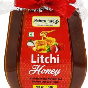 NATURAPURE LS - Raw Natural Unprocessed 100% Pure (ISO Certified) The aromatic Litchi (Lychee) Flower Honey(Glass Bottle) 500Grams.