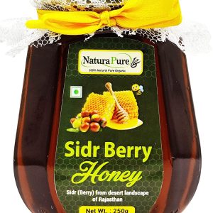 NATURAPURE LS - Raw Natural Unprocessed 100% Pure (ISO Certified) Wild berry Honey (Sidr Honey)-Unique honey from flowers of Wild Berries-Exquisite taste (Glass Bottle) 250Grams.