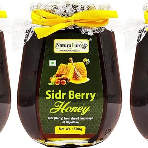 NATURAPURE LS - Raw Natural Unprocessed 100% Pure (ISO Certified) Wild berry Honey (Sidr Honey)-Unique honey from flowers of Wild Berries-Exquisite taste (Glass Bottle) 500Grams. (Pack Of 3)